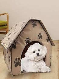 Paw Pattern House Design Pet Bed