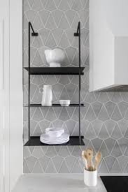 Brass Kitchen Wall Shelving Unit Design