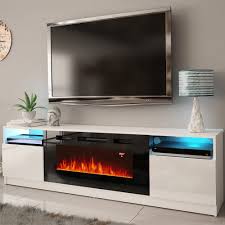 york 02 white electric fireplace modern