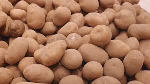 Fresh Potatoes On A Shelf Close