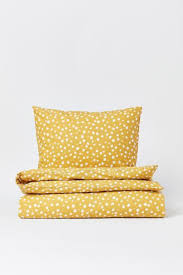 patterned duvet cover set yellow