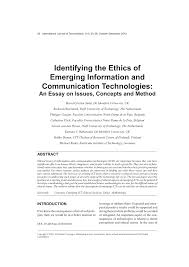 pdf identifying the ethics of emerging information and pdf identifying the ethics of emerging information and communication technologies an essay on issues concepts and method