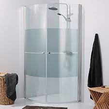 Shower Doors Striped Round 80 Cm Glass