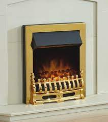 Electric Fire Brass Fireplace Inset Led