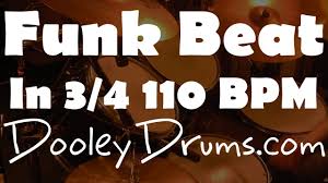 funk drum beat in 3 4 110 bpm