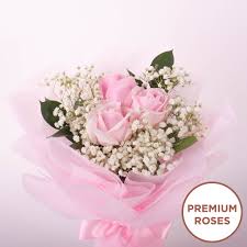 grandeur 3 pink roses valentine s