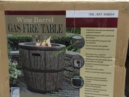 Check out the bond faux concrete gas fire pit at select costco stores, available for a very limited time. Global Outdoors 27 Wine Barrel Fire Table Costcochaser