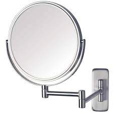 wall mounted makeup mirror in nickel