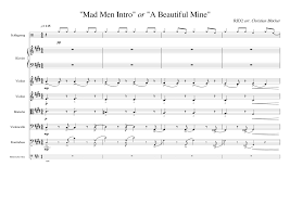 Mad Men Intro A Beautiful Mine Sheet Music For Piano