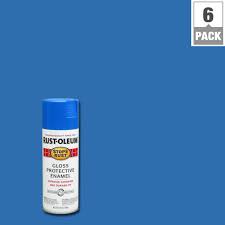 Rust Oleum Stops Rust 12 Oz Protective Enamel Gloss Sail Blue Spray Paint 6 Pack