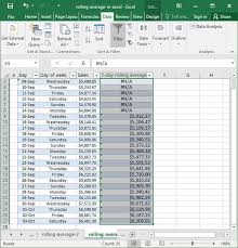 Finding A Rolling Average In Excel Deskbright
