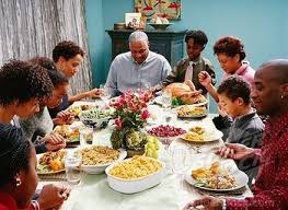 The centerpiece of contemporary thanksgiving in the united states and in canada is thanksgiving dinner, a large meal, generally centered on a large roasted turkey. African American Family Praying Superstock Family Saying Grace Food Thanksgiving Dinner Family Dinner