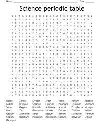 periodic table word search wordmint