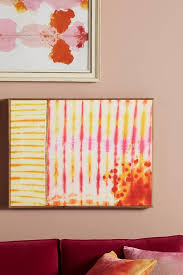 Shibori Sunset Pink Orange Tie Dye Wall Art