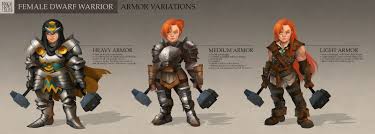 Artstation Female Dwarf Warrior Armor Variations Stef Tastan