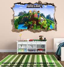 Minecraft Wall Sticker Smashed 3d