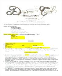 Event Planner Contract Format Sample Agreement Samples Templates