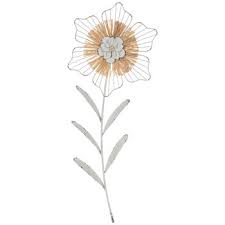 Distressed White Flower Metal Wall