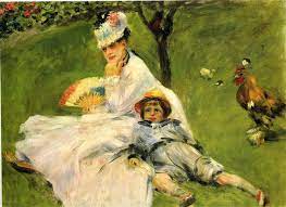 Camille Monet And Her Son Jean In The