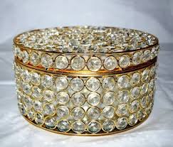metal round crystal jewellery storage