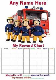 Fireman Sam Reward Chart Includes Stickers Pen Reward