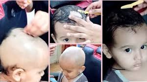 baby head shave at home hair remove