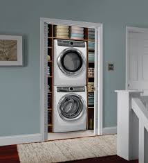 Standard washer and dryer dimensions. Electrolux Elwadrew5273 Stacked Washer Dryer Set With Front Load Washer And Electric Dryer In Island White