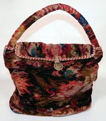 doent wool mohair carpet bag purse