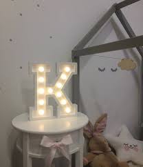 K Letter Nightlight Light Nursery Decor Wooden Home Etsy