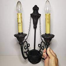 Electric Wall Sconce Black Chain