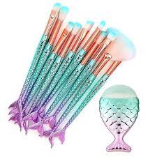 11pcs makeup brushes set 3d mermaid