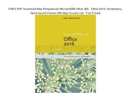 Free Pdf Download New Perspectives Microsoft Office 365