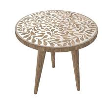 Round Wood End Table
