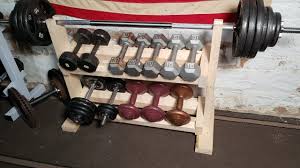wooden dumbbell rack diy workout