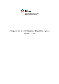 Linee guida per la determinazione dei prezzari regionali