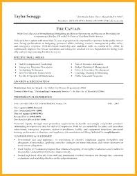 Fire Lieutenant Resume Template Captain Police Chief Inspector