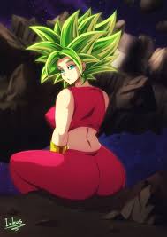 inhus, kefla (dragon ball), dragon ball, dragon ball super, highres, 1girl,  aqua eyes, ass, breasts, jewelry, large breasts, leggings, looking back,  muscular, muscular female, on ground, open mouth, sideboob, spiked hair,  super