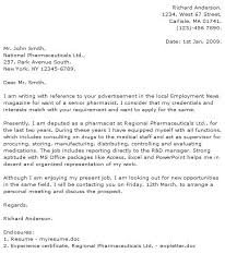 Pharmaceutical Cover Letter Example Cover Letter Example 3