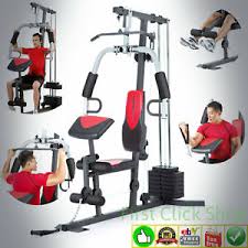 Details About Fitness System Machine Home Gym 214 Lbs Resistance Stack 6 Workout Stations 2980