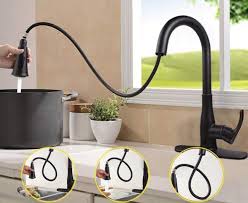 Shop for black shop a variety of stylish kitchen taps & bar faucets at the home depot. Juno Touchless Motion Sensor Pull Down Dual Mode Sprayer Head Black Kitchen Sink Faucet