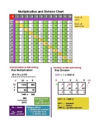 Multiplication And Division Chart Plus Chart Ruler No 1s Math Disability