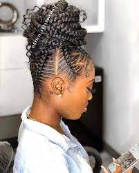 A messy hairstyle has feminine and sex appeal and looks great with braids. 43 Braided Bun Hairstyles For Black Hair Stayglam Braided Bun Hairstyles African Braids Hairstyles Braided Hairstyles