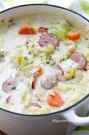 creamy sausage cabbage soup spend