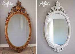 chalk painting an antique mirror frame