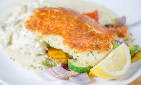 halibut fillets crusted with parmesan