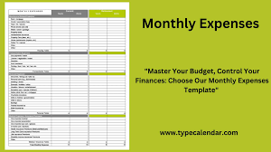 free printable monthly expenses