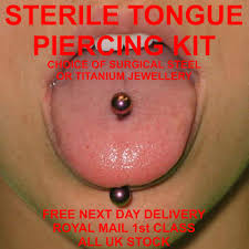 sterile anium tongue piercing kit