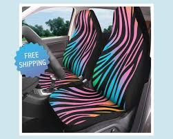 Zebra Print Car Seat Cover Set Of 2