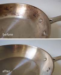 how to clean burnt stainless steel pots