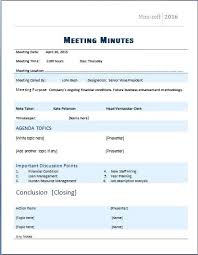 Meeting Minutes Template Excel Word Templates For Meetings Trejos Co